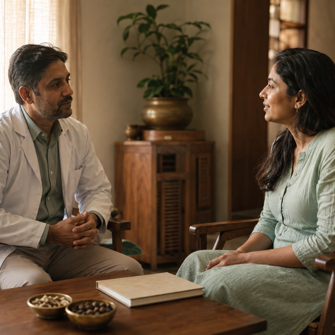 A consultation at Aurelle Ayurveda